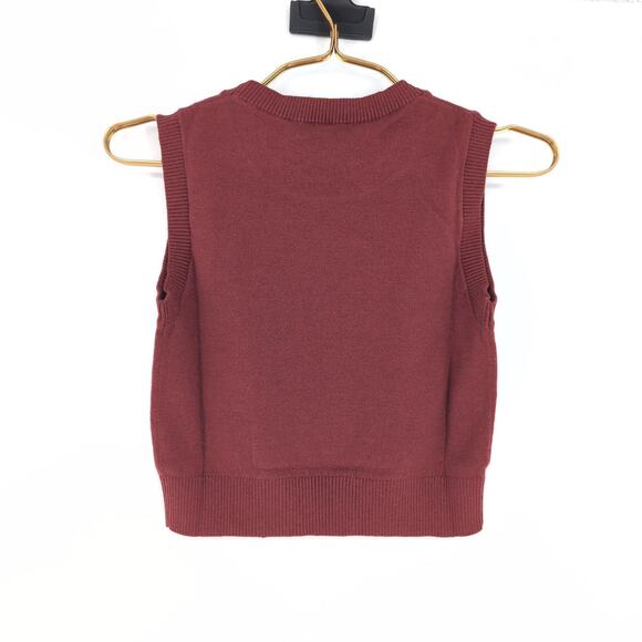 Susana Monaco Womens Crop Sweater Jumper Top in Terracotta - Size XS - NEW - Picture 3 of 14